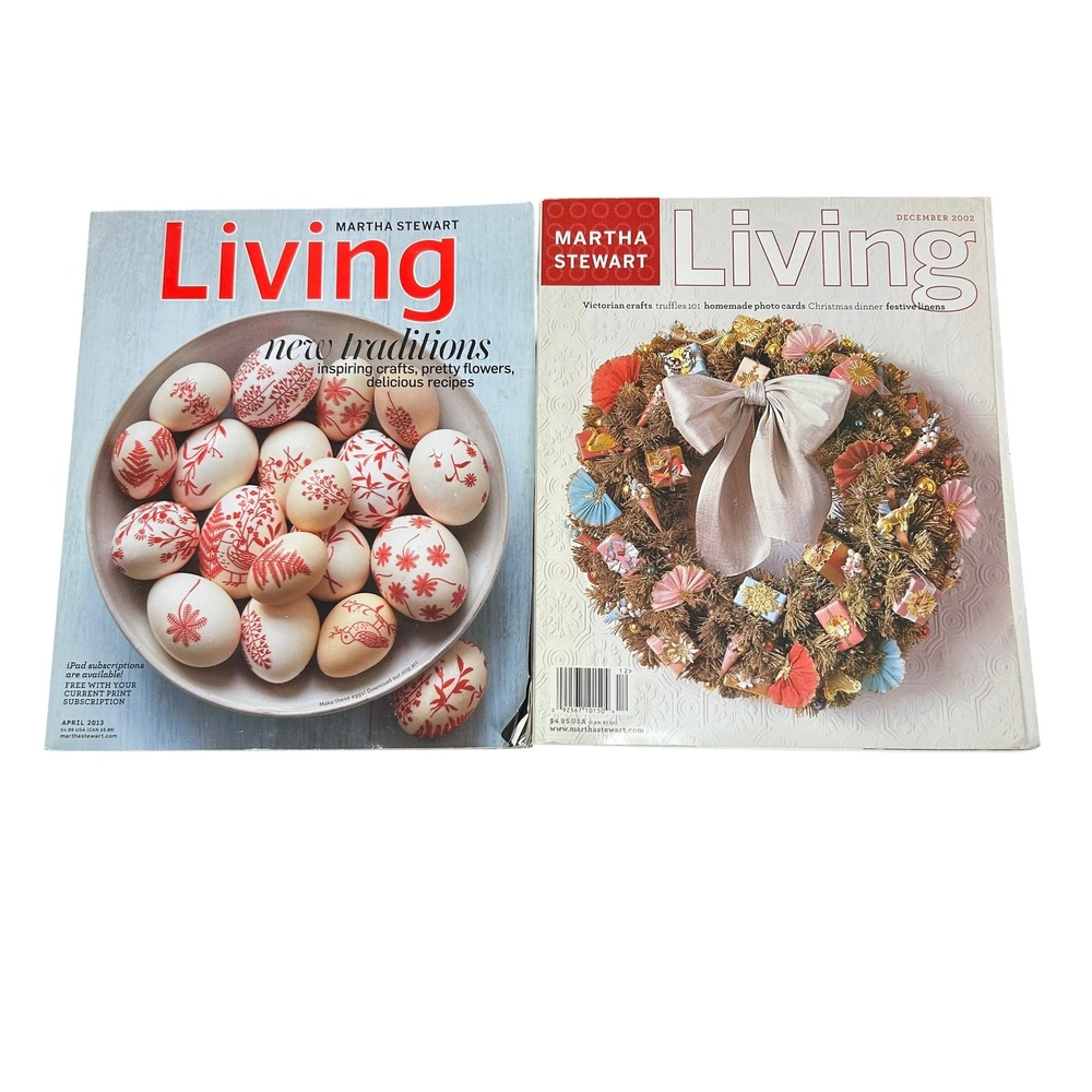 Martha Stewart Living Magazine Lot December 2002 Holiday April 2013 Easter